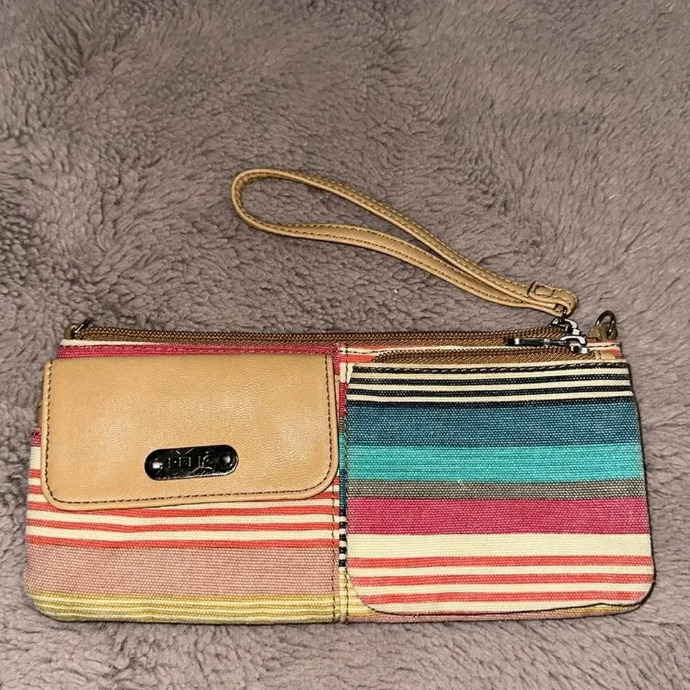 Cute Relic Striped Crossbody Wristlet